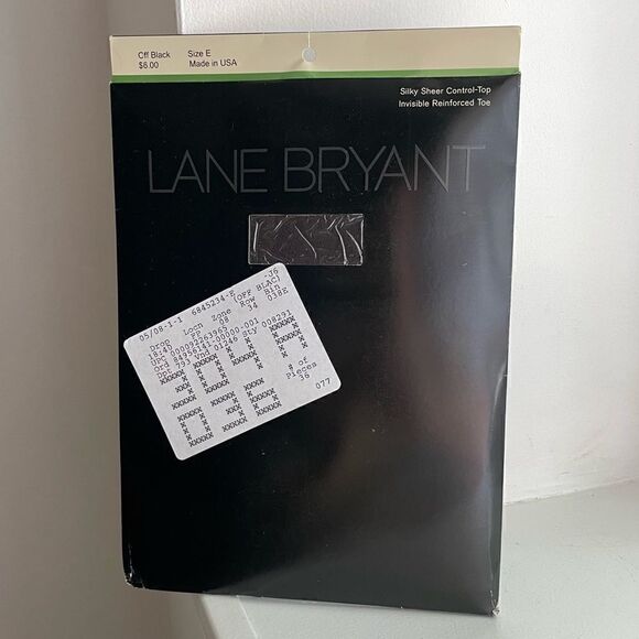 Off-Black Silky Sheer Control Top Nylons by Lane Bryant, Size E - Picture 1 of 7